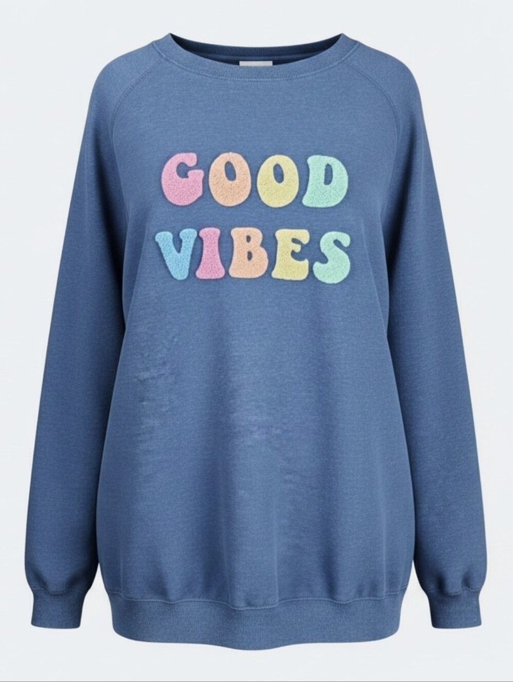 WILDFOX | Blue Dopamine Barbiecore Sweatshirt with Colorful Pastel Design | 2X - Picture 1 of 10